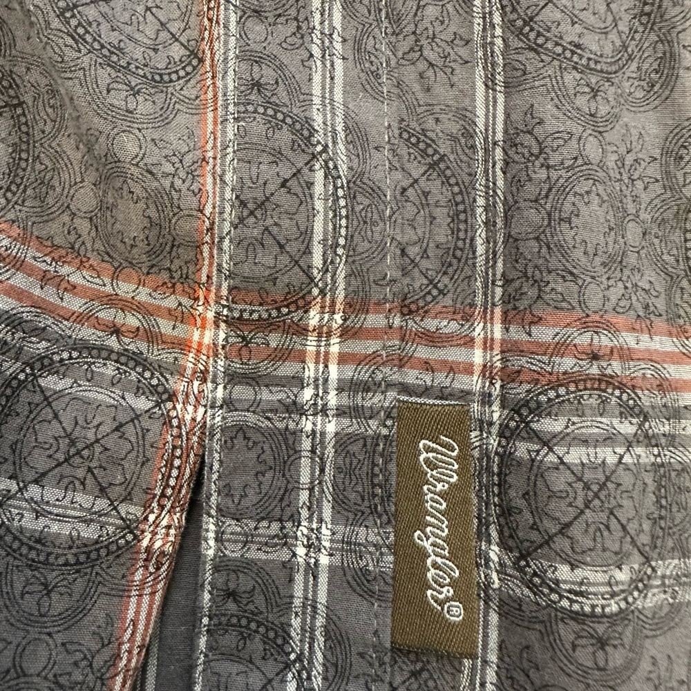 Wrangler Retro Western Wear Snap Button Long Sleeve Shirt Size XXL Gray & Red - Picture 6 of 7